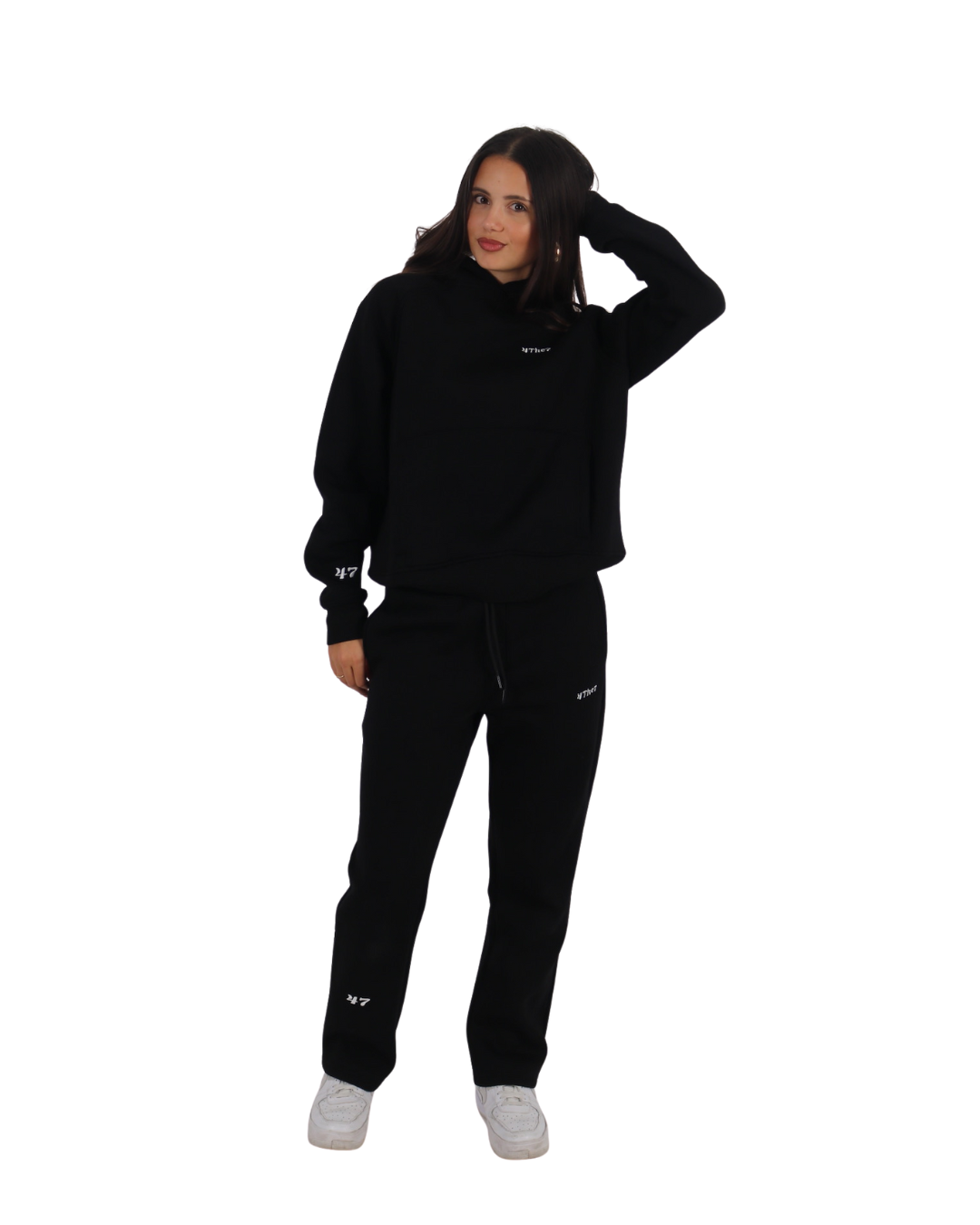 OVERSIZE BLACK HOODIE 4THE7